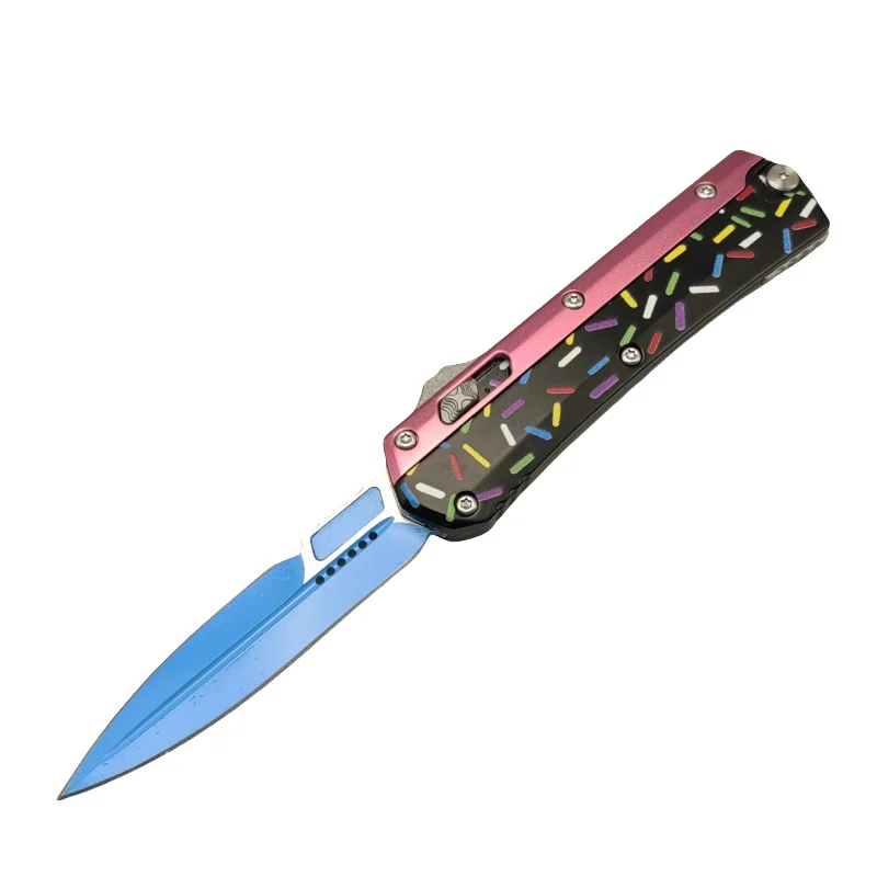 Cuțit Sweet Warrior Snake OTF &ndash; Roz și negru