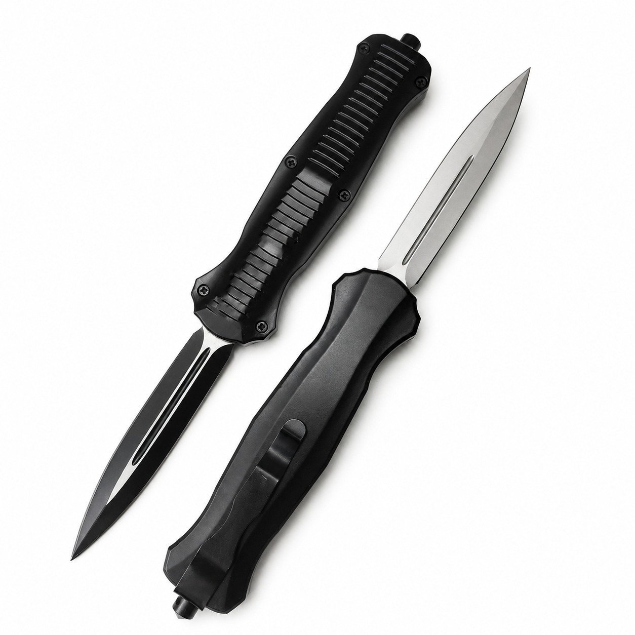 Large Tactical OTF Automatic Knife – Black Handle