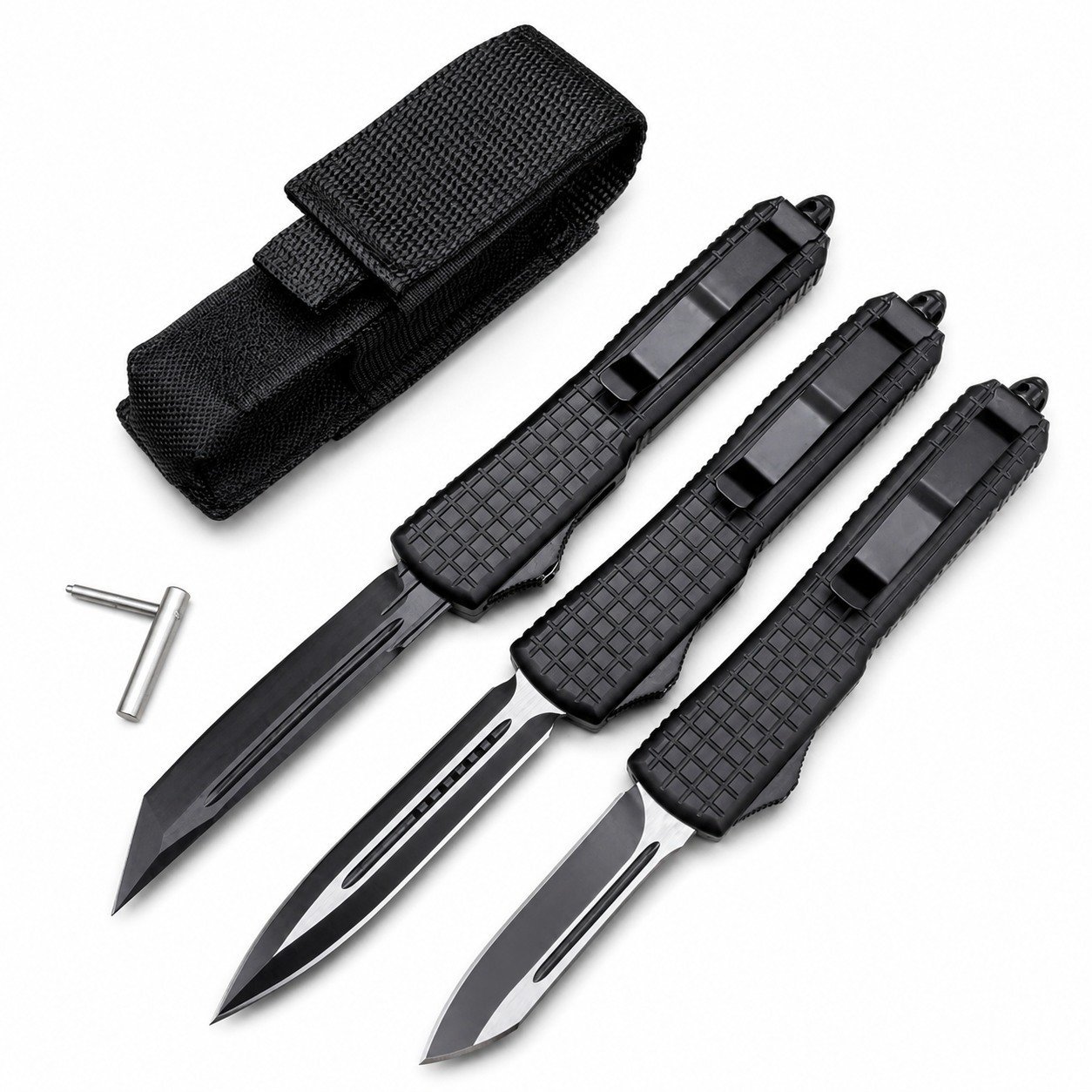 Navy Black-Blade OTF Knife