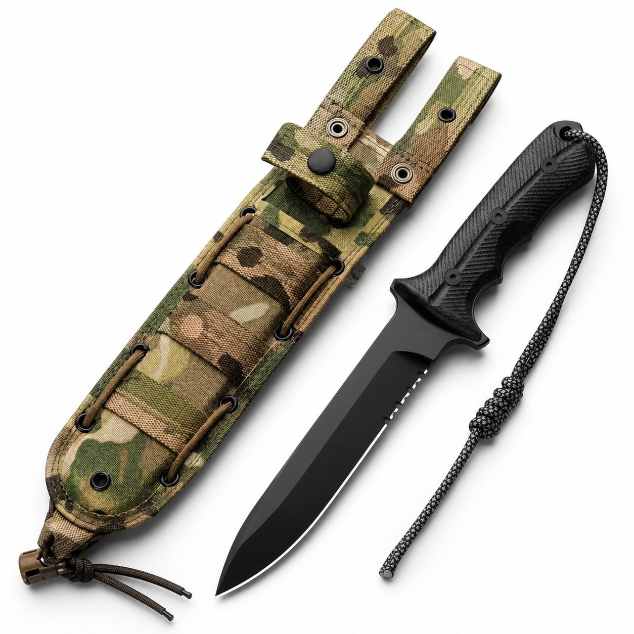Green Beret Partially Serrated Fixed Blade Knife