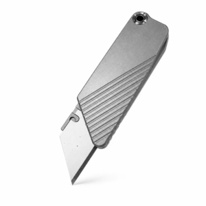 Compact folding utility knife with keyring and replaceable blade